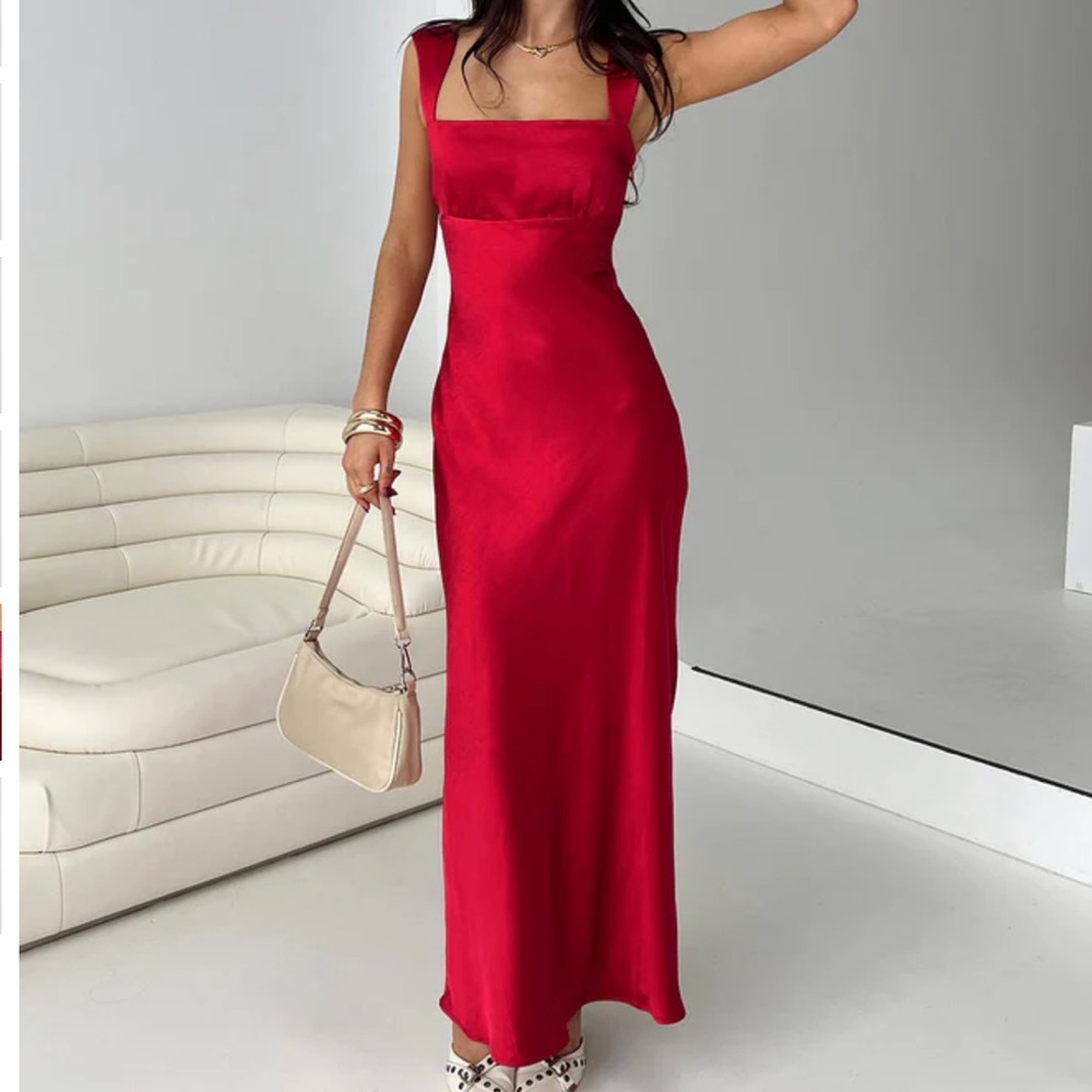 Princess Polly - Radioactive Bias Cut Maxi Dress Red - US 4 / Red